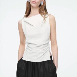 COS ASYMMETRIC DRAPED SLEEVELESS TOP